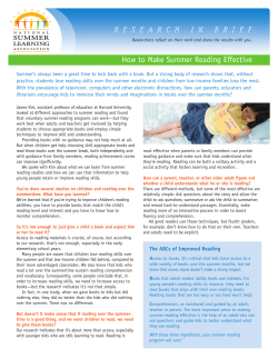 How to Make Summer Reading Effective