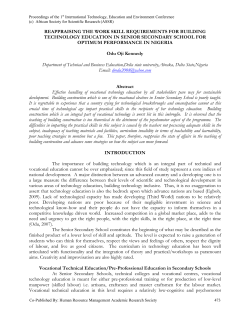 REAPPRAISING THE WORK SKILL REQUIREMENTS FOR