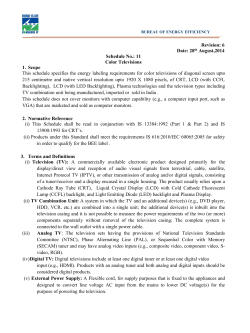 Schedule 11 - Color TV - Standards and Labelling
