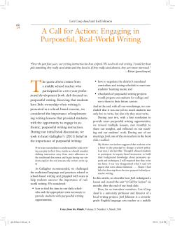 A Call for Action: Engaging in Purposeful, Real