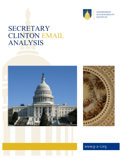 Secretary Clinton Email Analysis - Government Accountability Institute