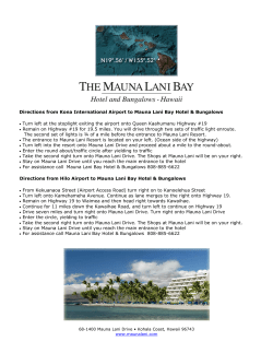 68-1400 Mauna Lani Drive &bull; Kohala Coast, Hawaii 96743