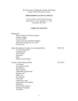 1 The Association for Diplomatic Studies and Training Foreign