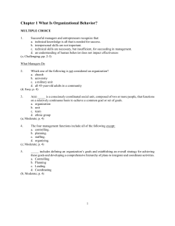 Chapter 1 What Is Organizational Behavior