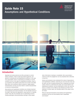 Assumptions and Hypothetical Conditions
