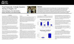 Food insecurity: A single question survey in Angwin, CA