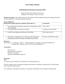 Individual Education Program Module