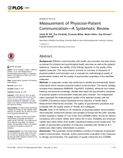 Zill JM, Christalle E, Müller E, Härter M, Dirmaier J, Scholl I. PLoS