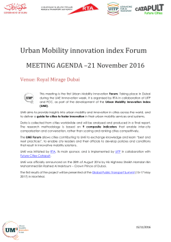Urban Mobility innovation index Forum