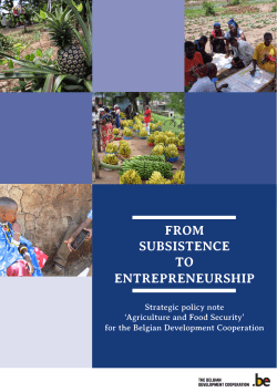 Strategy note `Agriculture and Food Security`