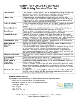 Paediatric Wish List - Windsor Regional Hospital