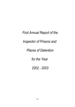 First Annual Report of the Inspector of Prisons and Places of