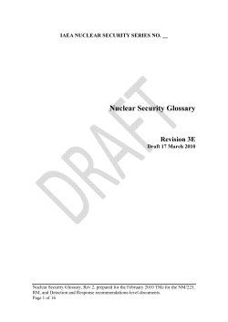 Security Glossary - Nuclear Safety and Security