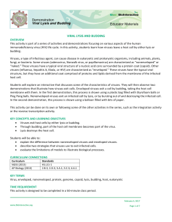 Educator Materials Demonstration Viral Lysis and Budding VIRAL