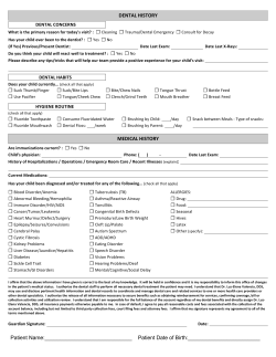Child Medical History Form - Luz-Elena Valencia, DDS, is Our