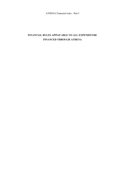 Part I FINANCIAL RULES APPLICABLE TO ALL EXPENDITURE