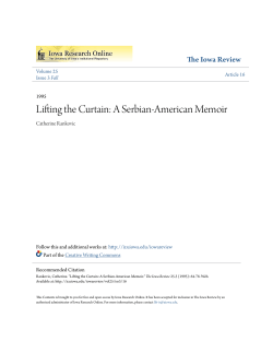 Lifting the Curtain: A Serbian-American Memoir