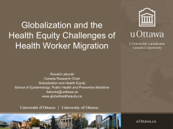Globalization and the Health Equity Challenges of Health