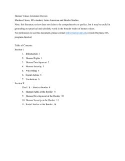 Human Values Literature Review Marlene Flores, MA student, Latin
