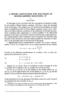 monge-ampere equations. ii - American Mathematical Society