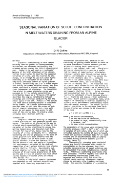 seasonal variation of solute concentration in melt waters draining
