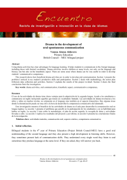 Drama in the development of oral spontaneous communication