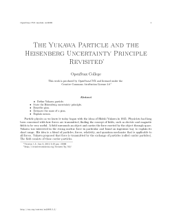 The Yukawa Particle and the Heisenberg