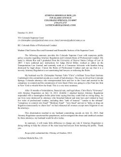 ATHENA MISHELLE ROE, J.D. 1729 ALAMO AVENUE COLORADO