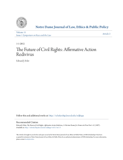 The Future of Civil Rights: Affirmative Action Redivivus