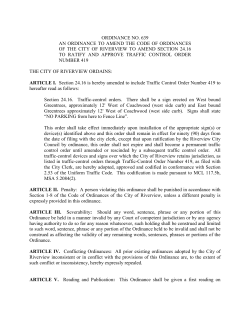 Ordinance 639-Traffic Control Order 419