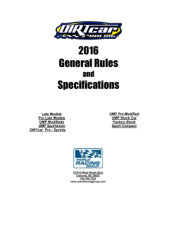 2016 General Rules Specifications