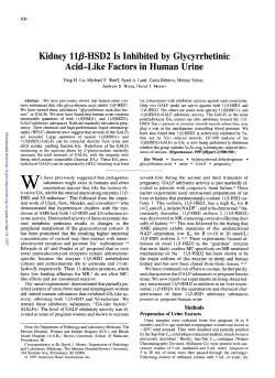 Kidney llj3-HSD2 Is Inhibited by Glycyrrhetinic Acid