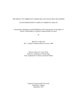 THE IMPACT OF AMBIGUOUS VERSUS BLATANT RACE