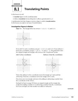 Condensed Lessons for Chapter 8