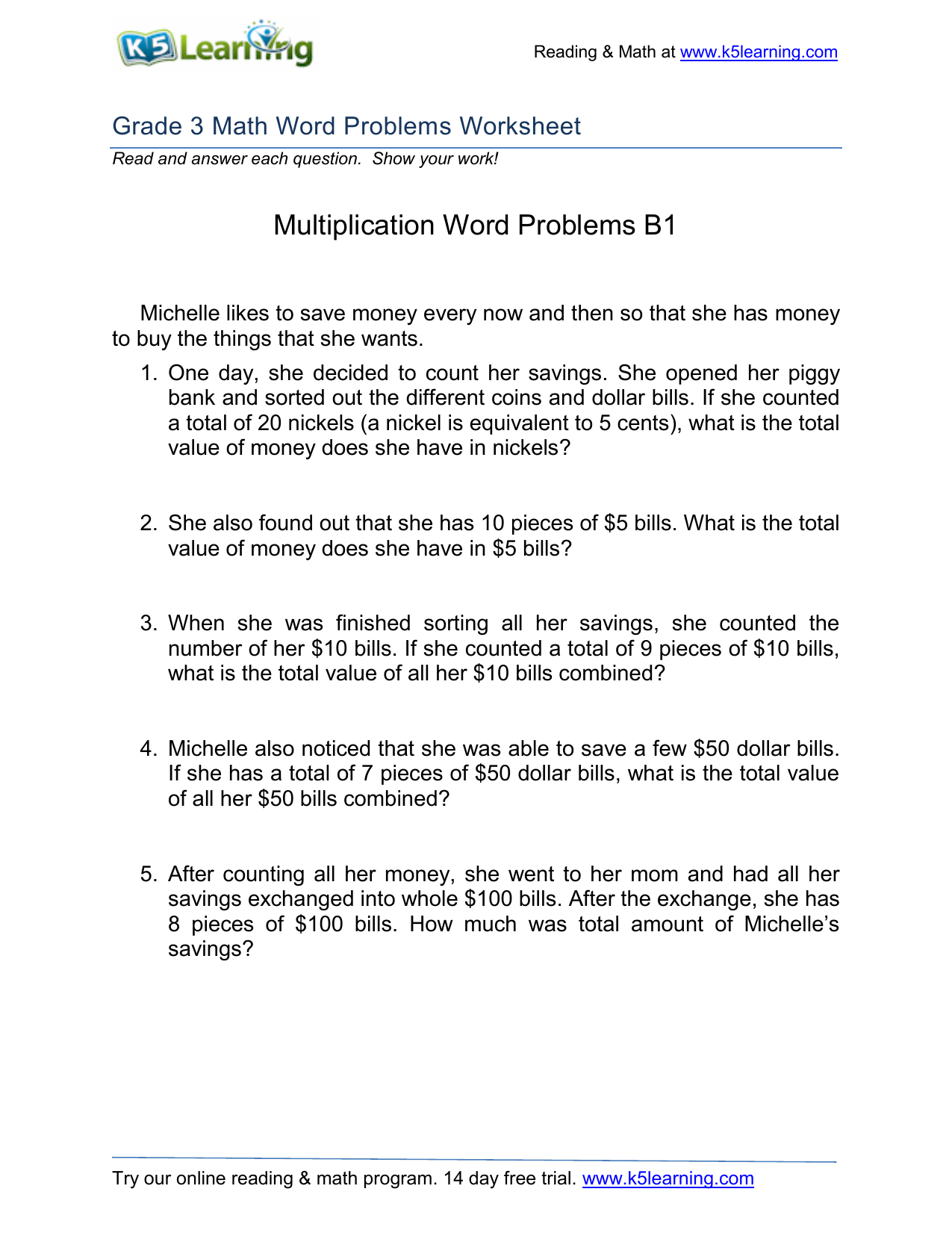 multiplication word problems b1