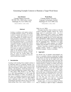 Generating Example Contexts to Illustrate a Target Word Sense