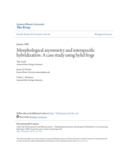 Morphological asymmetry and interspecific - The Keep
