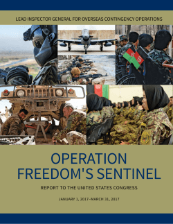 Quarterly Report Operation Freedom`s Sentinel - State OIG
