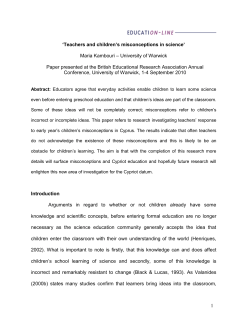 1 `Teachers and children`s misconceptions in science` Maria