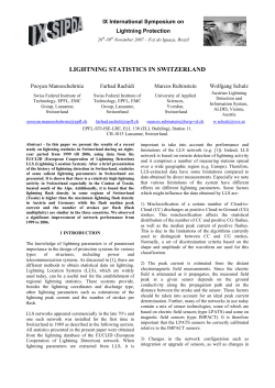LIGHTNING STATISTICS IN SWITZERLAND