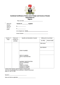 Combined Certificate of Value and of Origin and Invoice of Goods