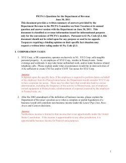 2011 PICPA/PA DOR Questions