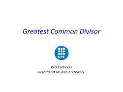 Greatest Common Divisor - Computer Science Department