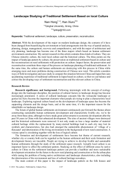 Landscape Studying of Traditional Settlement Based on local