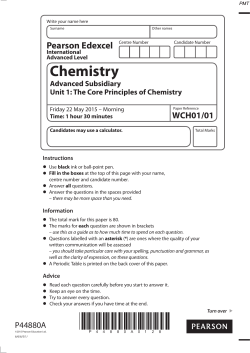 June 2015 (IAL) QP - Unit 1 Edexcel Chemistry A