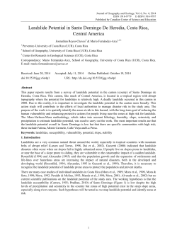 Landslide Potential in Santo Domingo De Heredia, Costa Rica