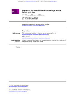 Dutch quit line Impact of the new EU health warnings on the