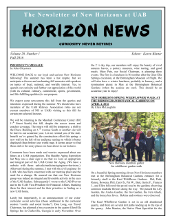 The Newsletter of New Horizons at UAB