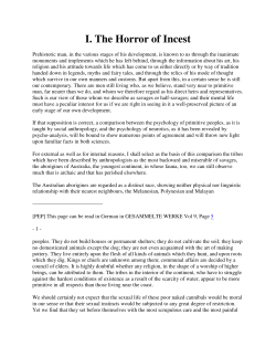 I. The Horror of Incest