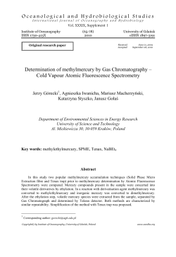 Oceanological and Hydrobiological Studies Determination of